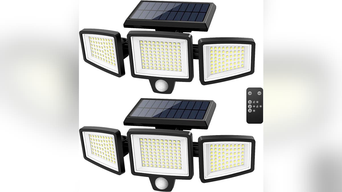 Enhance safety in your yard using solar-powered floodlights.