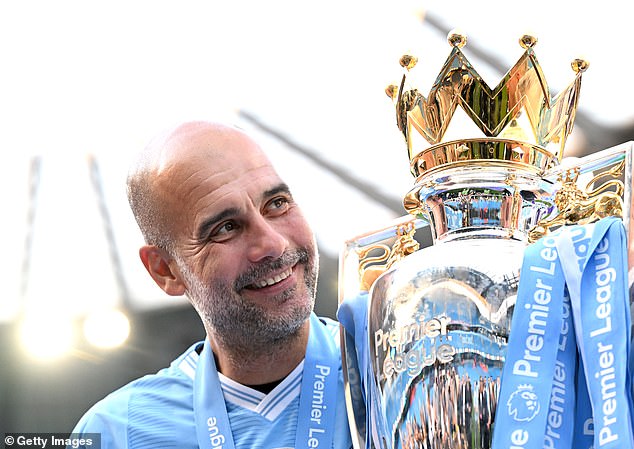 Pep Guardiola has won six Premier League titles in eight seasons at the Etihad Stadium