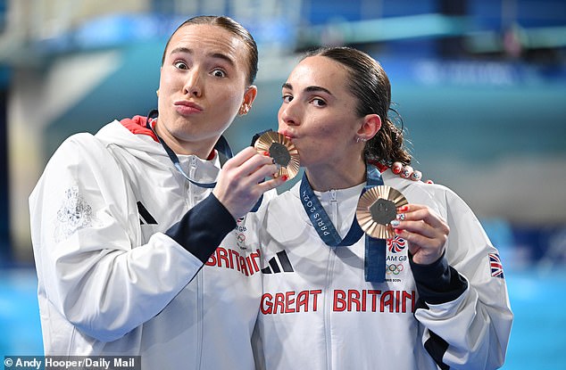 The two soaked in the moment on a glorious morning for the British diving set-up