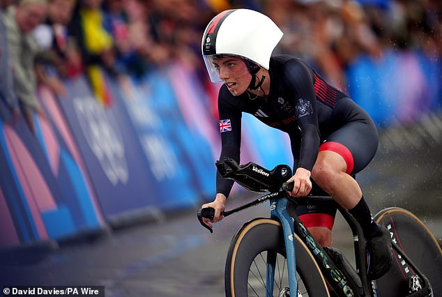 Henderson was seen during the women's time trial, which was plagued with crashes.