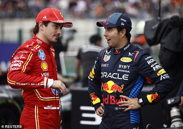 Max Verstappen (right) took pole in Spa, but will start in 11th place owing to a grid penalty