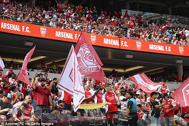 The travelling Gunners fans were treated to their tune of North London Forever before the match