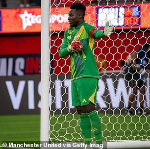 Onana decided to point at the parts of the goal he thought Arsenal players would aim at