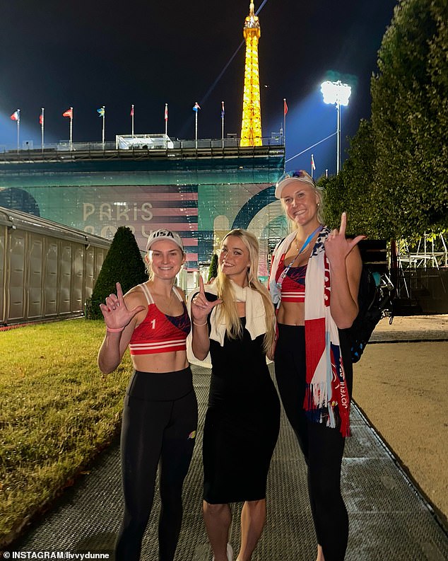 Former LSU Tigers Kristen Nuss (left), Olivia Dunne (center), and Taryn Kloth (right)