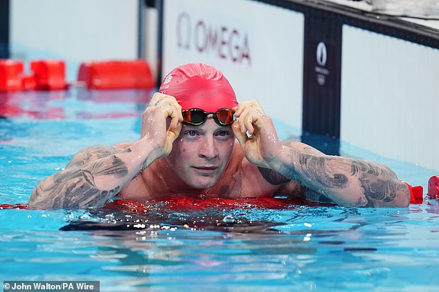 Adam Peaty narrowly missed out on a third straight Olympic breaststroke gold medal in Paris