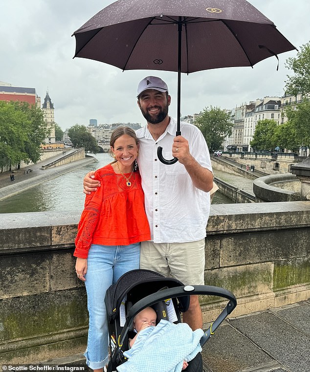 Scottie Scheffler and his wife Meredith enjoyed a family day out in Paris on Sunday