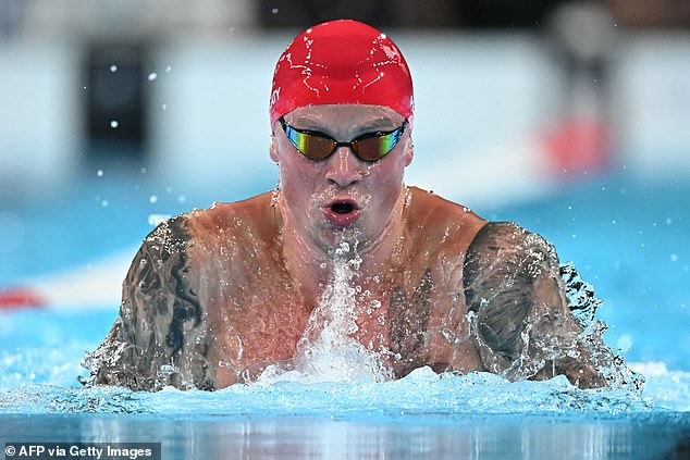 Adam Peaty during Sunday's 100 metres Olympic breaststroke final at Paris 2024