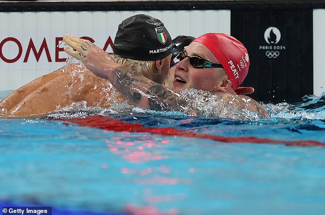 Peaty congratulated Martinenghi moments after the race concluded