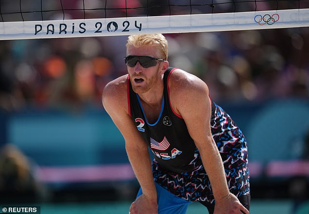 Former NBA player Chase Budinger has won his first beach volleyball game at the Olympics