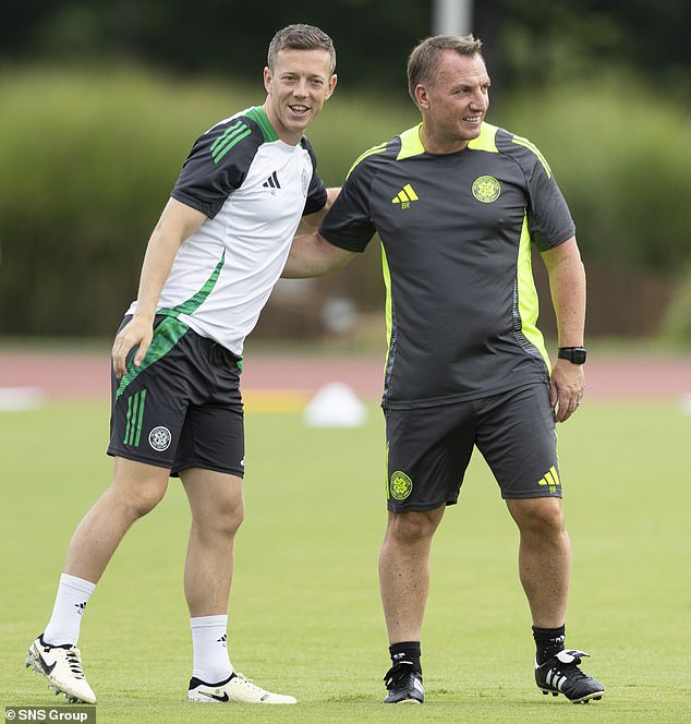 McGregor and boss Brendan Rodgers during club's recent tour of the USA