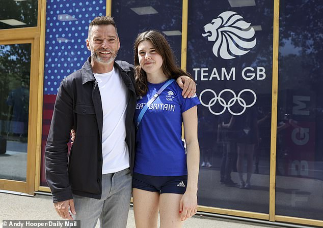 Fred Siriex (left) will be nervously watching his daughter Andrea Spendolini-Sirieix (right) try to win gold at the Olympics in synchronised diving on Wednesday