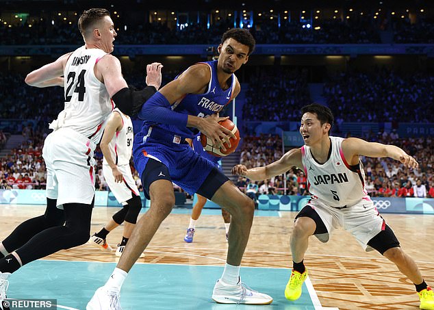 Wembanyama led France with 18 points, 11 rebounds, and six assists