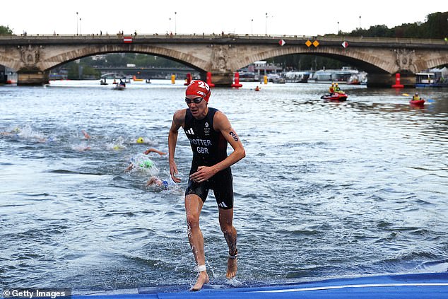 Beth Potter (pictured) won a bronze medal in the women's triathlon on Wednesday