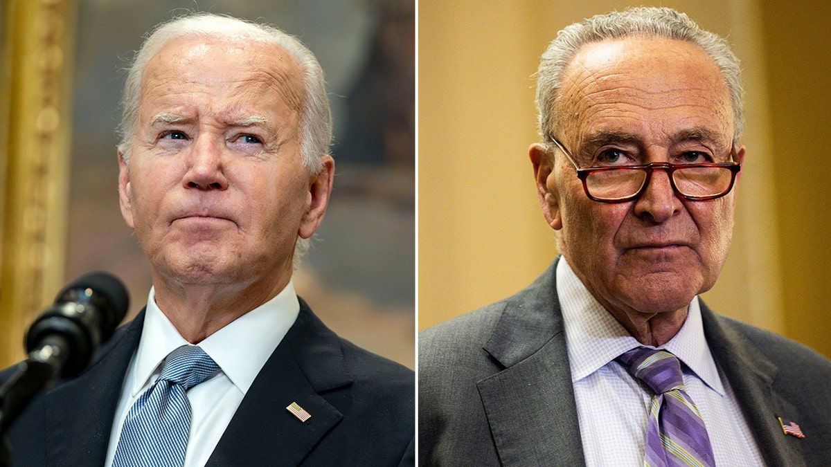 U.S. President Joe Biden and Senate Majority Leader Chuck Schumer, D-N.Y