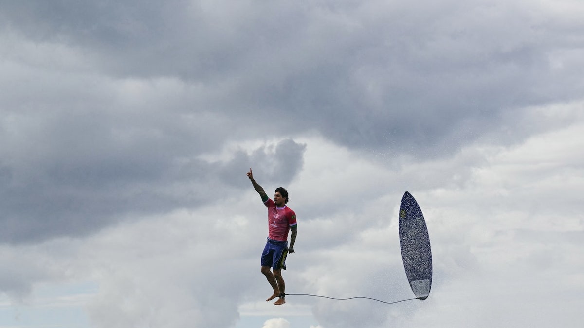 Gabriel Medina celebrates