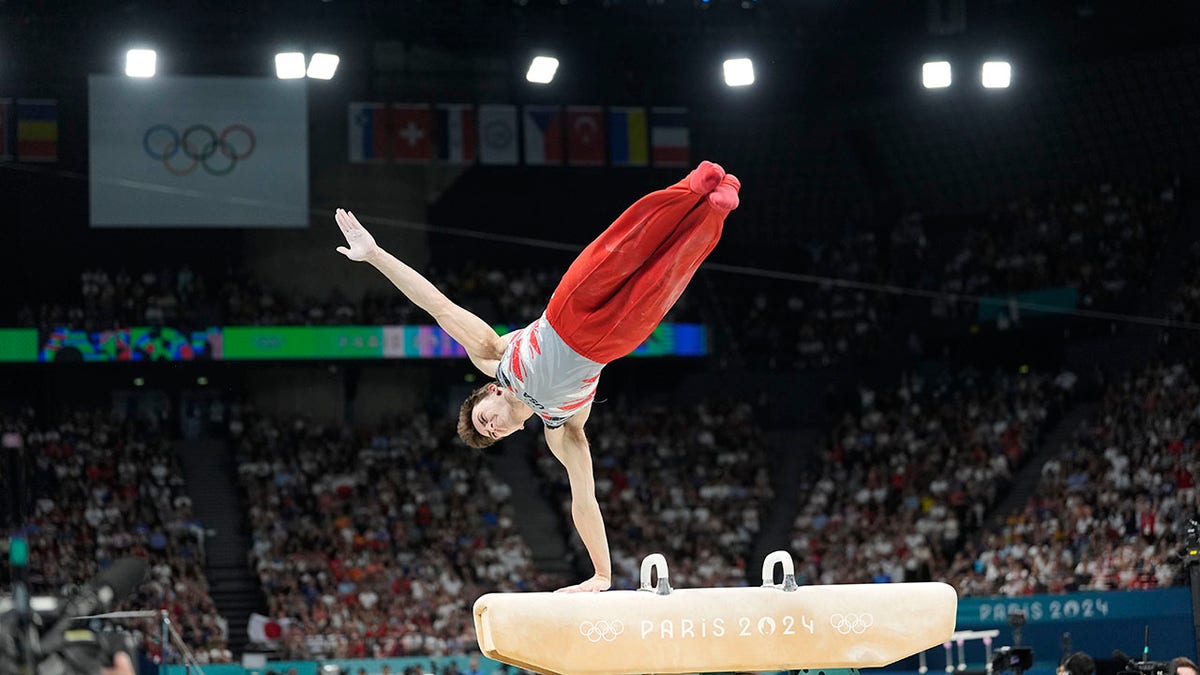 Stephen Nedoroscik on the pommel horse