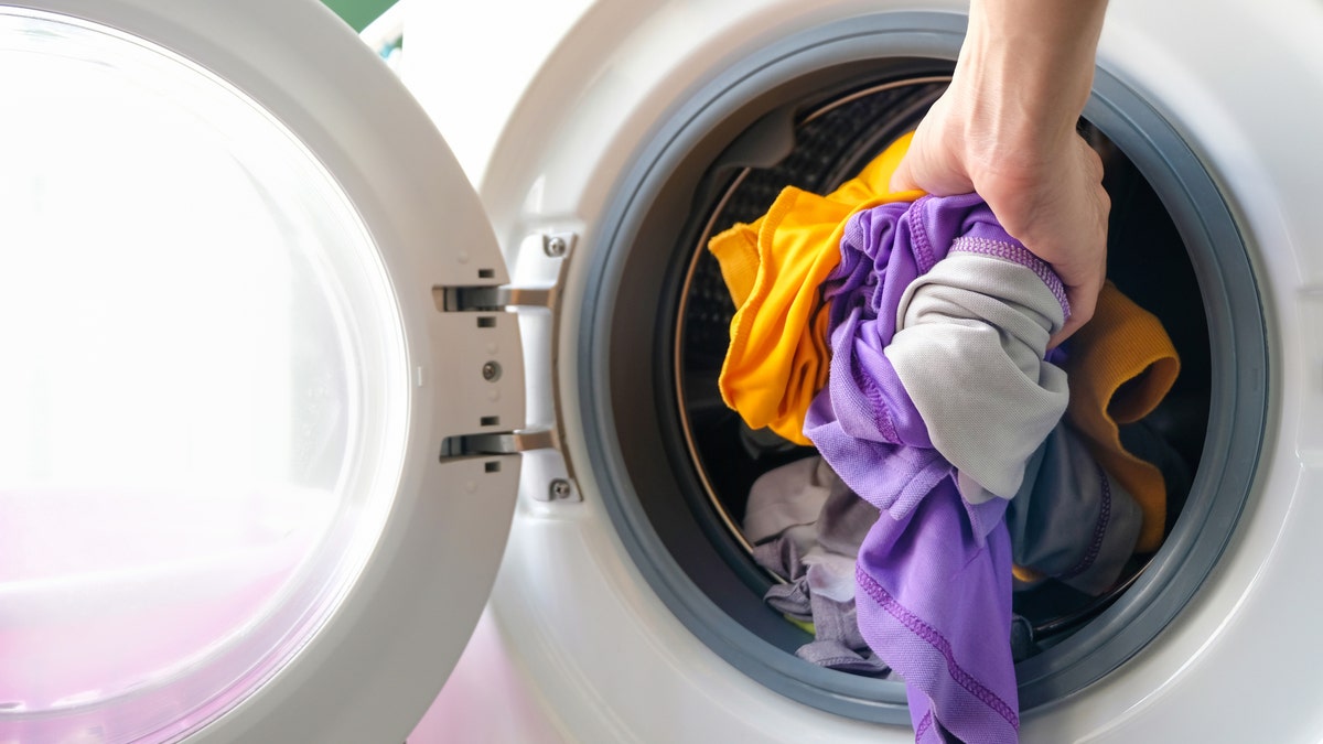 Person washing laundry