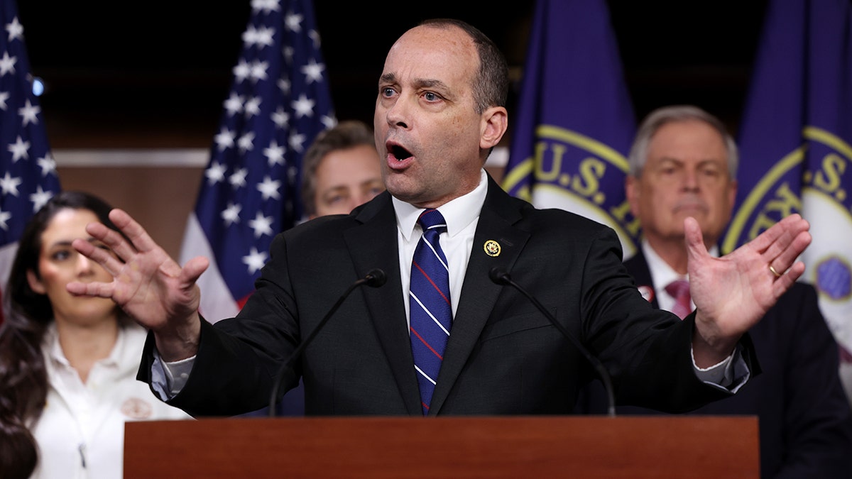 Rep. Bob Good speaks at a press conference