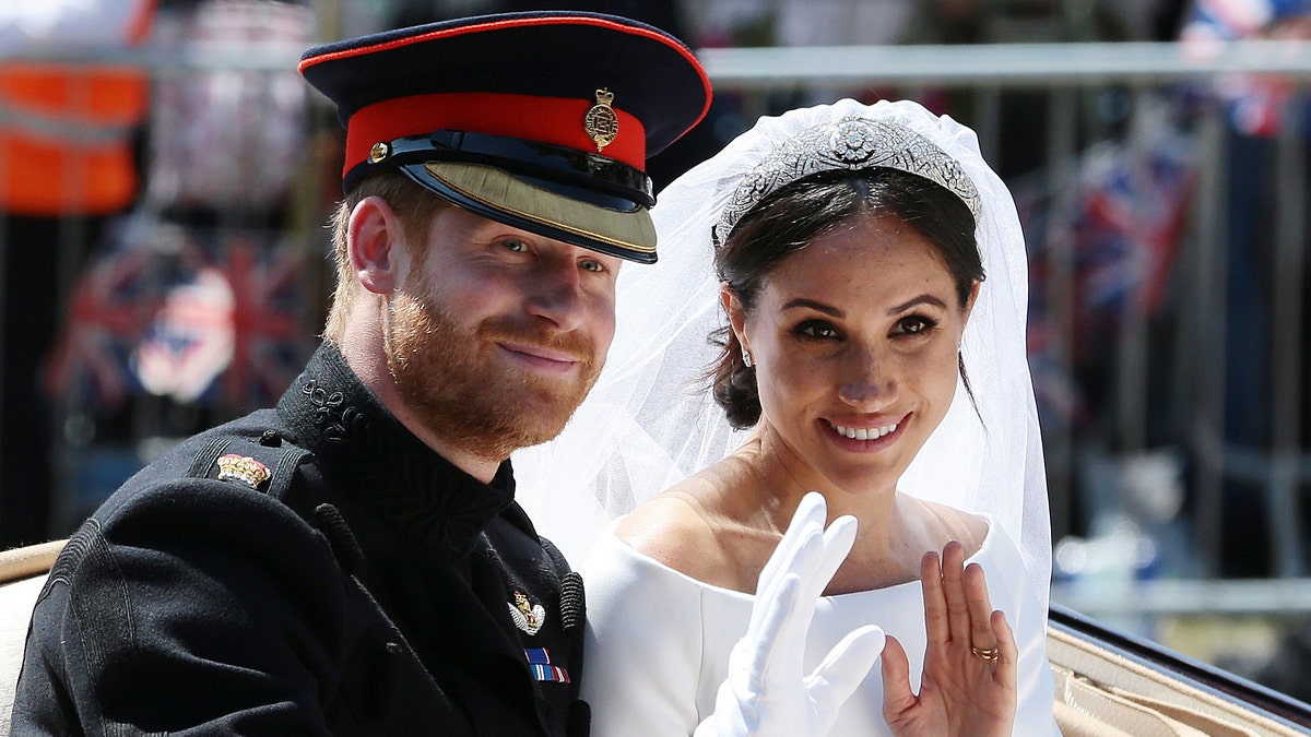 Prince Harry and Meghan Markle during their wedding ceremony.