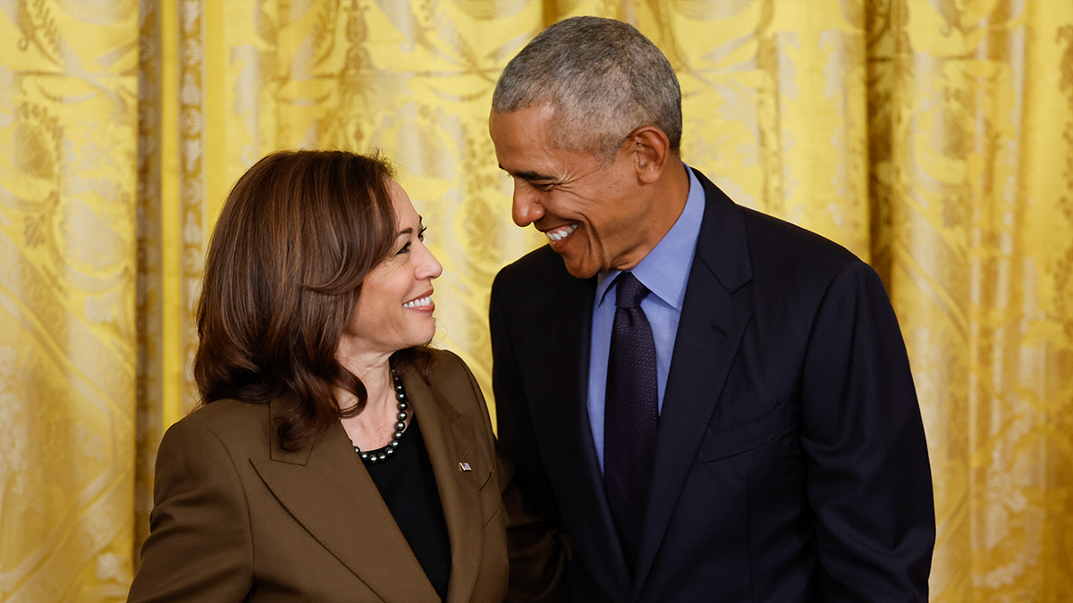 Obama and Kamala Harris at event