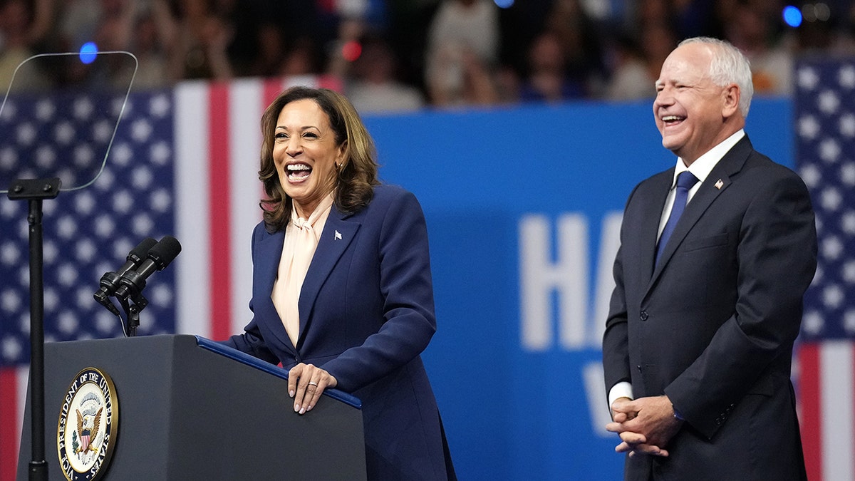 Kamala Harris and Tim Walz's first appearance together