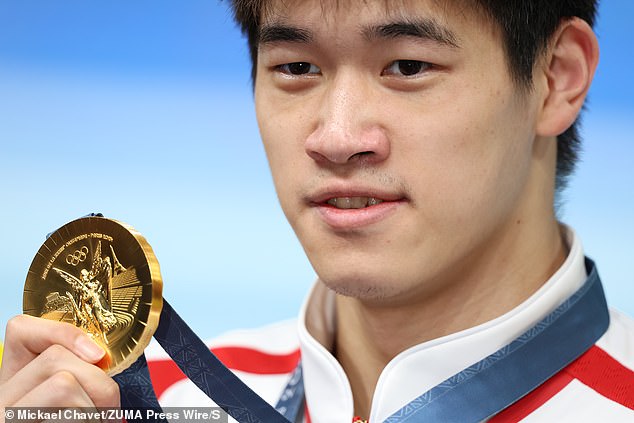 The 19-year-old also claimed he got the same treatment from American swimming star Jack Alexy - then said one of the Chinese coaches was splashed with water in a 'disrespectful' act