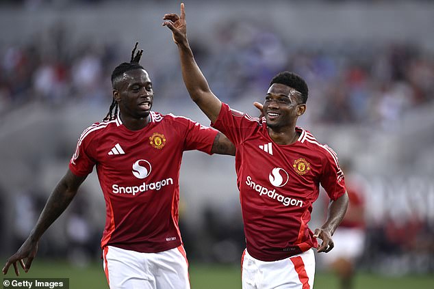 Amad Diallo (right) proved extremely effective from the right and scored United's second goal