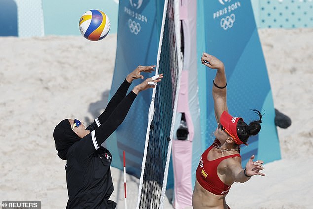 Egypt's Olympic volleyball duo competed fully-clothed in a hijab against their bikini clad Spanish opponents