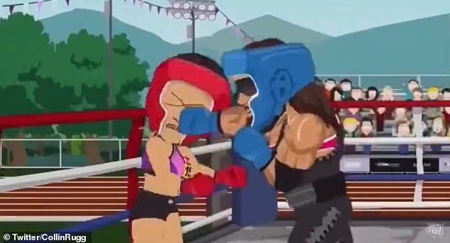 In the 2019 South Park episode 'Go Strong Woman, Go,' a muscular and bearded transgender athlete beats a female opponent in a boxing match