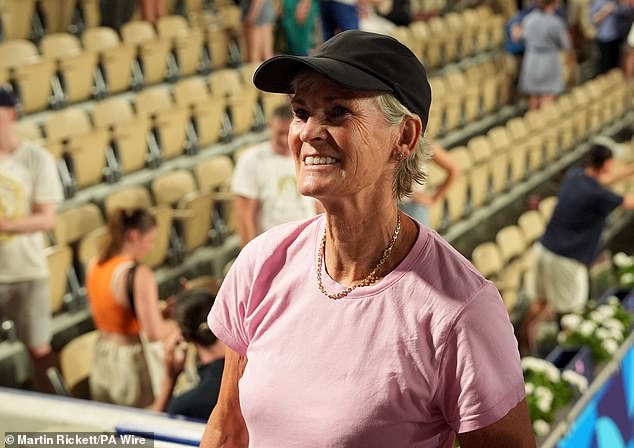 Judy was in the stands to cheer on her son for the final time at Court Suzanne Lenglen