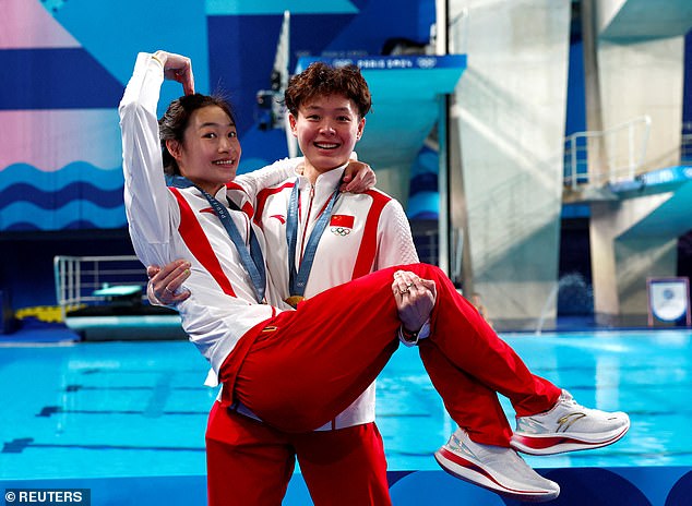 Chinese Olympians Chan Yiwen and Chang Yani's celebration in Paris went viral online