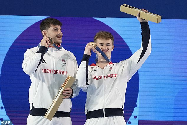 Anthony Harding (left) and Jack Laugher (right) claimed team GB's 22nd medal at the Games