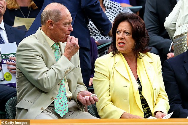 Boycott claimed that his life was saved by the actions of his wife Rachael, pictured (right) alongside him in the Royal Box on Wimbledon's Centre Court in June 2013