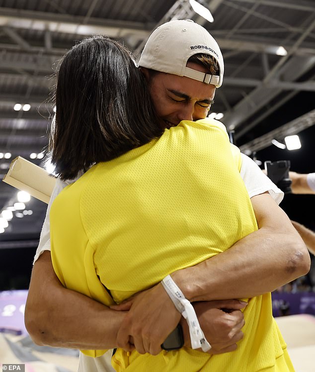 There were emotional scenes as the Sakakibara siblings embraced following the race