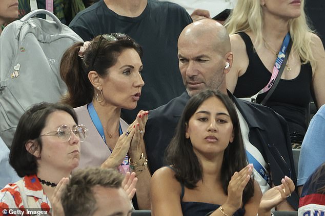 Football legend Zinedine Zidane was there at the Bercy Arena to watch the USA star in action