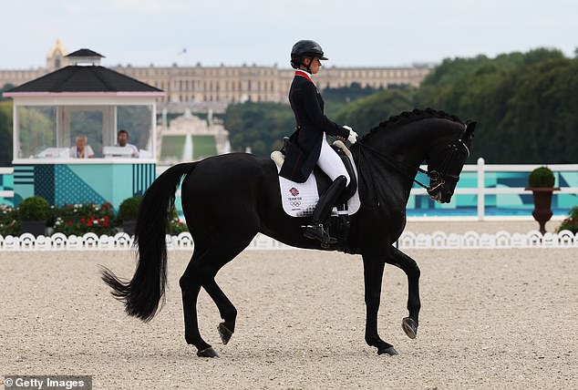 Fry and Glamourdale in action during the Dressage Team Grand Prix Special at the 2024 Olympics