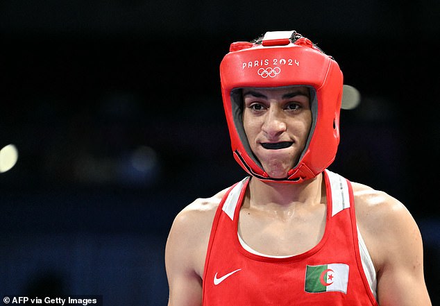 Imane Khelif (pictured) defeated Anna Luca Hamori via unanimous decision on Saturday.