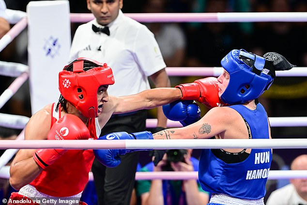 Hamori (right) lost out in the women's 66kg quarter-final at the Paris Olympics