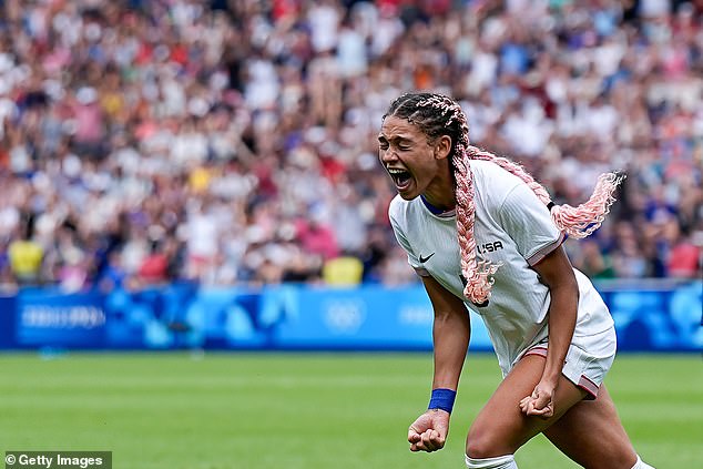 Trinity Rodman scored into stoppage time in the first half to claim a win for the US over Japan