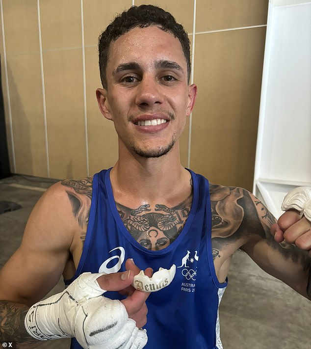 Senior has the name of his grandad Dennis etched onto his mouthguard