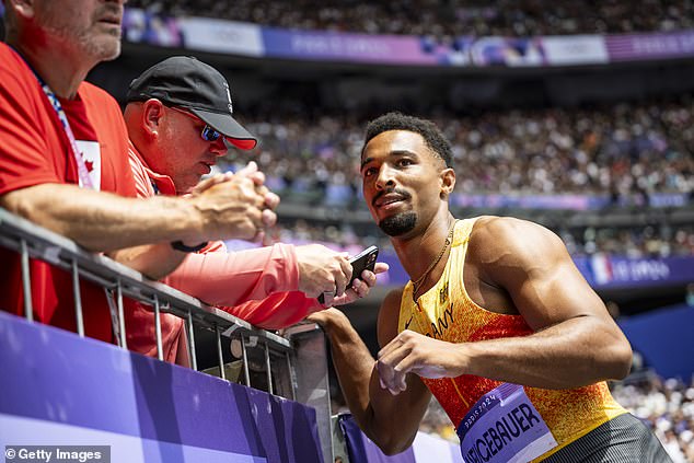 Garnham's outburst followed Leo Neugebauer's frustration with his discus performance