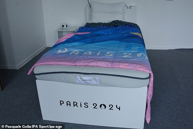 Athletes have been provided cardboard beds during their two-week stay in France