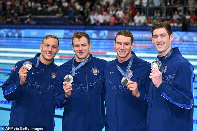 The USA ended up with silver on the last night of swimming at the Paris Olympics