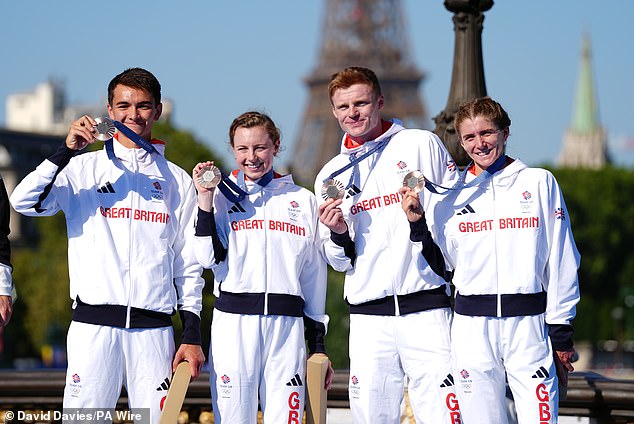 Great Britain claimed a third triathlon medal in Paris with bronze in the mixed relay on Monday