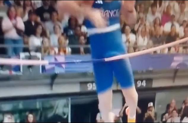 Anthony Ammirati endured a nightmare mishap at the Games as his manhood knocked down the pole in the event