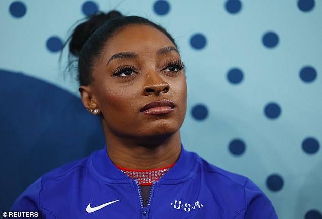 Simone Biles appeared to injure her calf muscle after slipping as she practiced for the floor final