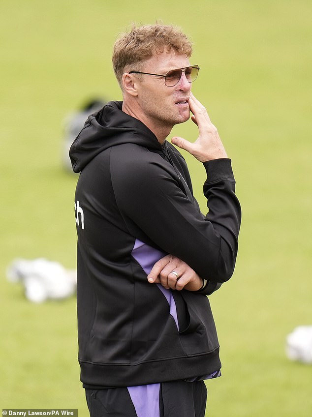 England coach Freddie Flintoff during a nets session at Headingley, Leeds