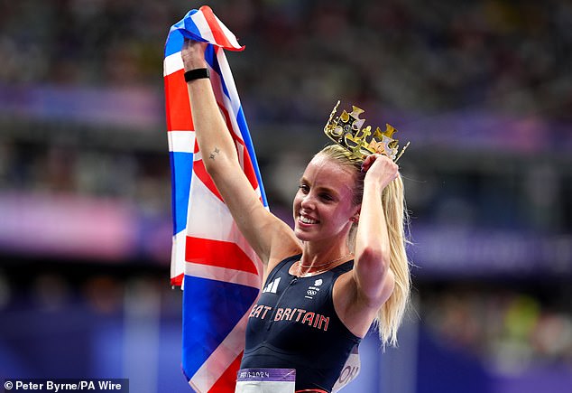 Keely Hodgkinson gave Britain its first athletics gold medal of the Paris Olympics by winning the women's 800-meter final yesterday