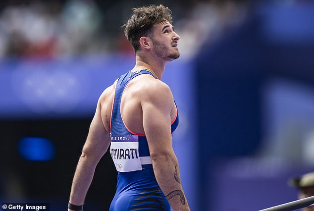 Fans believe they know the meaning behind viral Olympic pole vaulter Anthony Ammirati's snake tattoo, as seen on his right arm