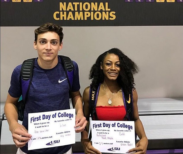 This image from 2018 of Armand Duplantis and Sha'Carri Richardson has gone viral